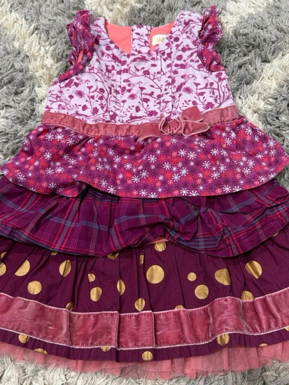 Matilda Jane Pink & Gold Layered Ruffle Skirt